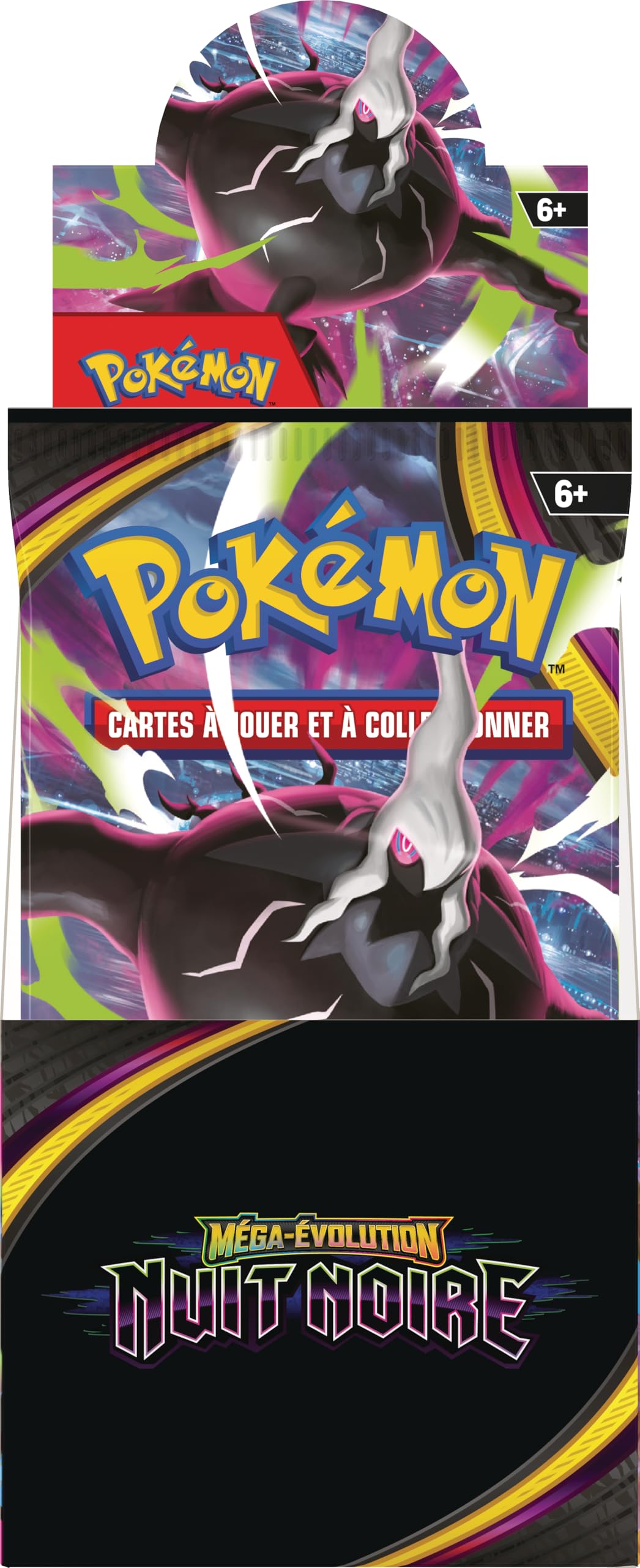 Pokémon : présentoir de boosters Méga-Évolution – Nuit Noire (18 boosters)