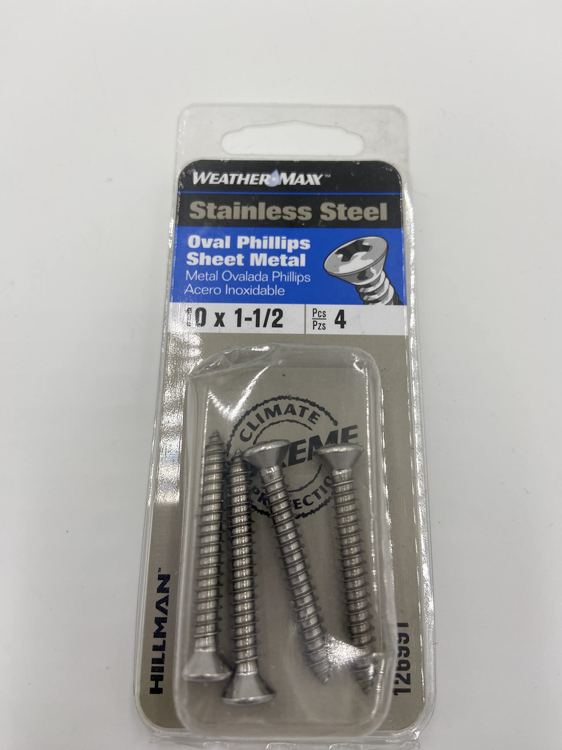Oval Phillips Sheet Metal Screws, 10 x 1-1/2", H126991