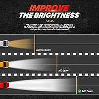 Vista 8 de M-AUTO Conjunto de faros delanteros con 4 bombillas LED premontadas de 6000 K compatibles con Ford Focus 2015-2017, carcasa cromada estilo OE, lente