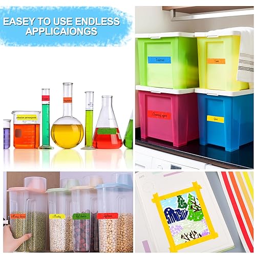 Miniatura 7 de DSUWAZU 6 cintas de pintura azul de alta calidad, cinta de dibujo, cinta adhesiva para manualidades y artes, cintas de pintura, ideal para arte,