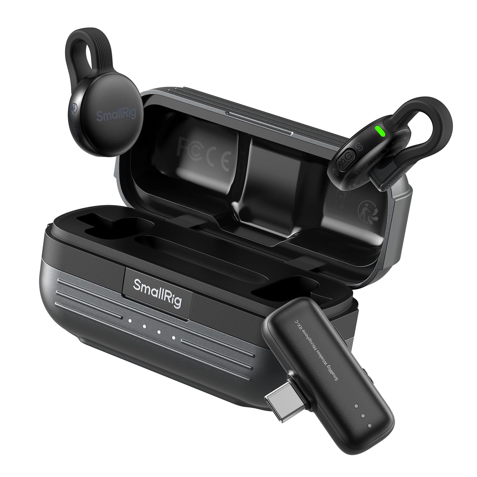SMALLRIG Wireless Mic S70-C2 (2 TX + 1 RX + Charging Case), USB-C Compact Wireless Microphone for Android Phone/Action Camera, 48h Use, Noise Reduction Record for Vlog (Black)-image-44