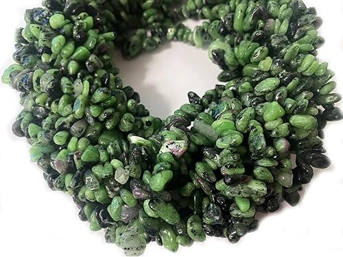Miniatura 6 de PLTbeads Cuentas de piedras preciosas de zoisita de rubí natural de 0.276-0.315 in, cristales curativos, pulseras de cintura, kit de collar, piedra