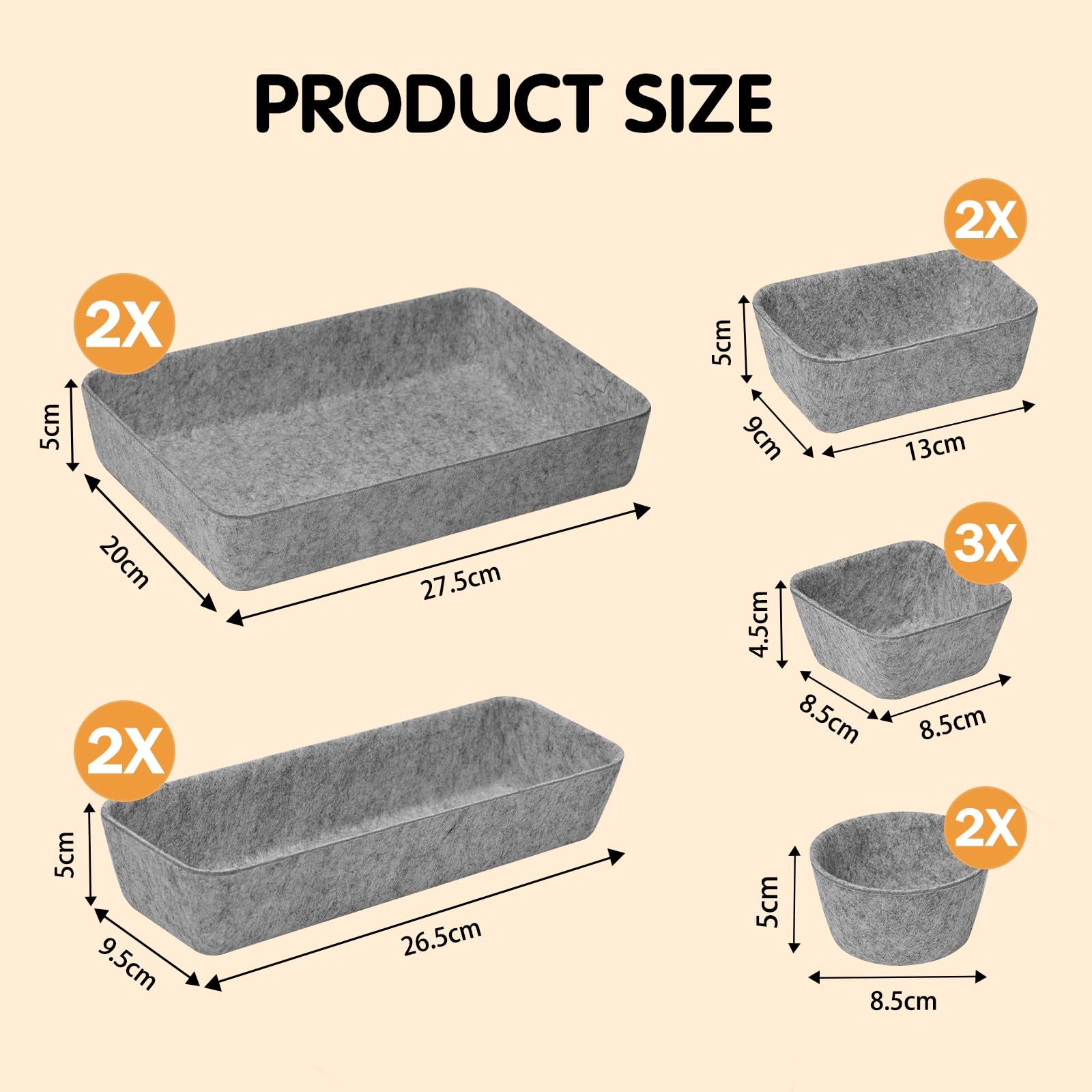 Enseble De 11 Organiseurs De Tiroir Epilables – Plateaux De Rangeent