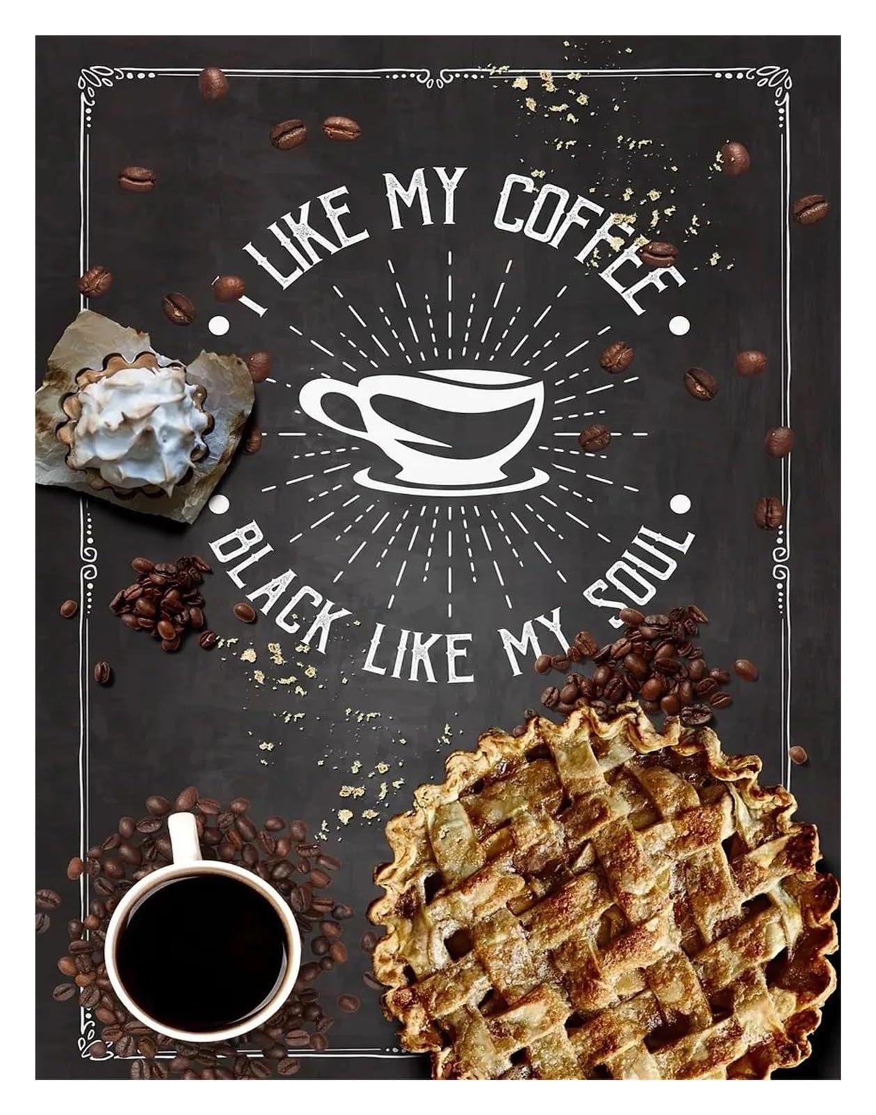 Xenite F Wall Art Canvas Prints Coffee Cup Poster Nordic Prints Bakery Pizza Chalkboards Canvas Painting Pictures Or Cafe Store Home Kitchen Decor(,50X70cm)