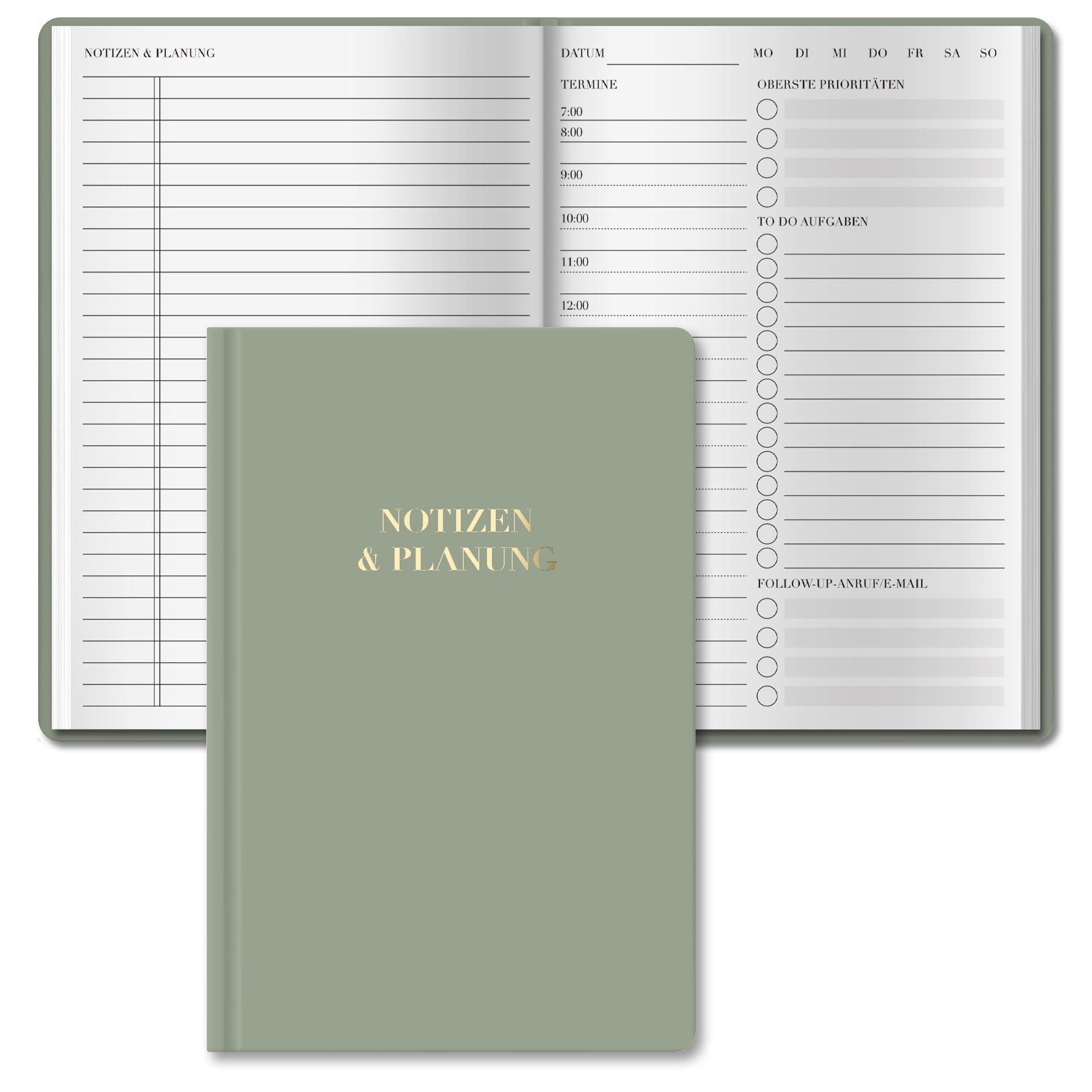 BIROYAL Daily Planner Undated A5, Daily Planner, To Do Planner with Appointment, Notes & Planning, 7 AM to 10 PM