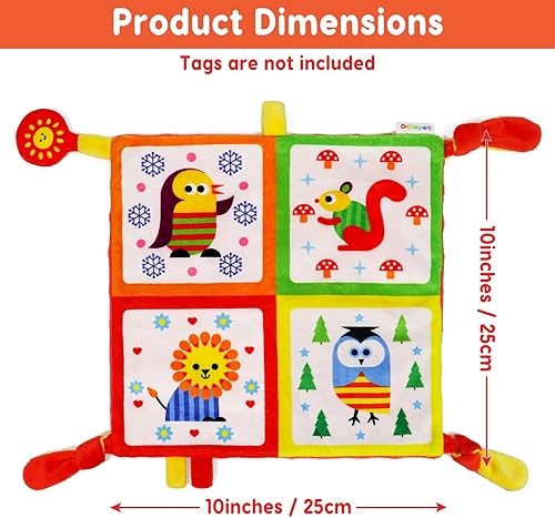 Miniatura 3 de Dr.Rapeti Manta de seguridad para bebé, niño pequeño, 10 x 10 pulgadas, juguete sensorial lavable, manta de apaciguamiento amoroso (gota de lluvia)