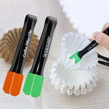 2 Pack Coffee Filters Separator Tool, Coffee Filters Cilp, Use for all kinds of Basket CoffeeFilters, CoffeeFiltersGrabber, CoffeeFilterPicker UpTool Orange & Green