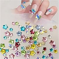 Vista 1 de 50 dijes de uñas de estrella de cristal, diamantes de imitación de estrellas 3D, gemas multicolor para arte de uñas, accesorios de uñas, pequeños