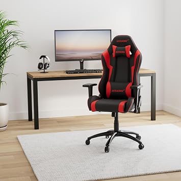 AKRacing Gaming Chair, Desk Chair, Study Desk, Study Chair, Learning Desk, Learning Chair, Red, Wolf, Fabric, 180° Reclining, For Home, Remote Work,