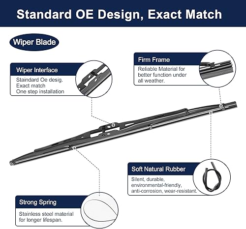 Miniatura 5 de X AUTOHAUX Juego de brazo de limpiaparabrisas de ventana trasera para Audi Q7 2007-2015 18.110 in 18 pulgadas 4L09554071P9 4L0955425