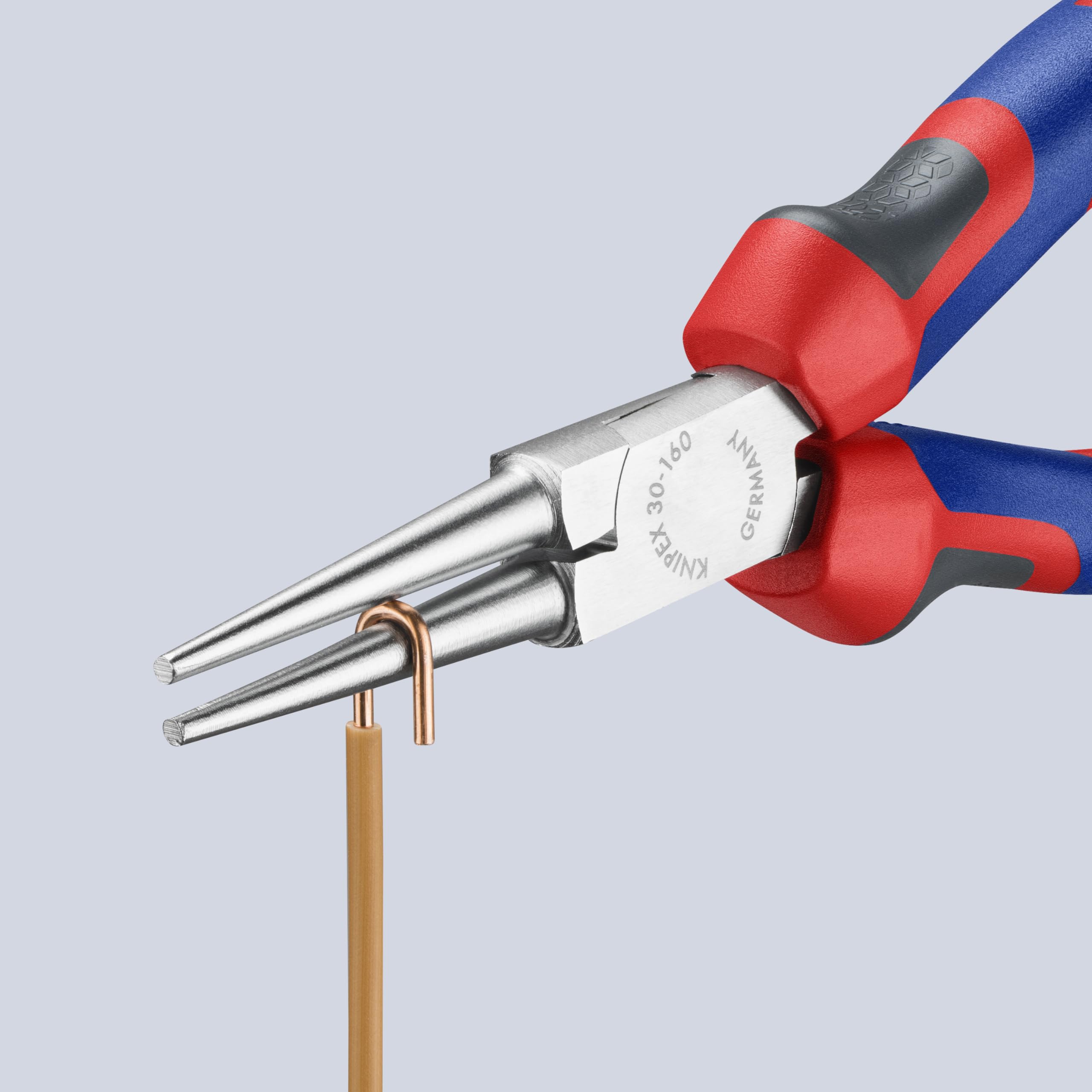 Knipex 3035160, 6 1/4-inch largo alicates de punta redonda con mango ergonómico