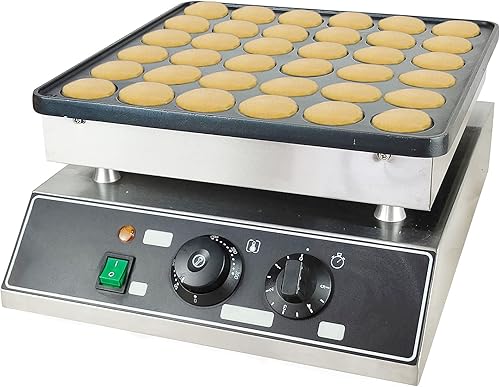 Mini panqueques holandés eléctrico para 36 mini panqueques holandeses de 1000 W, sartén antiadherente comercial para panqueques holandeses para