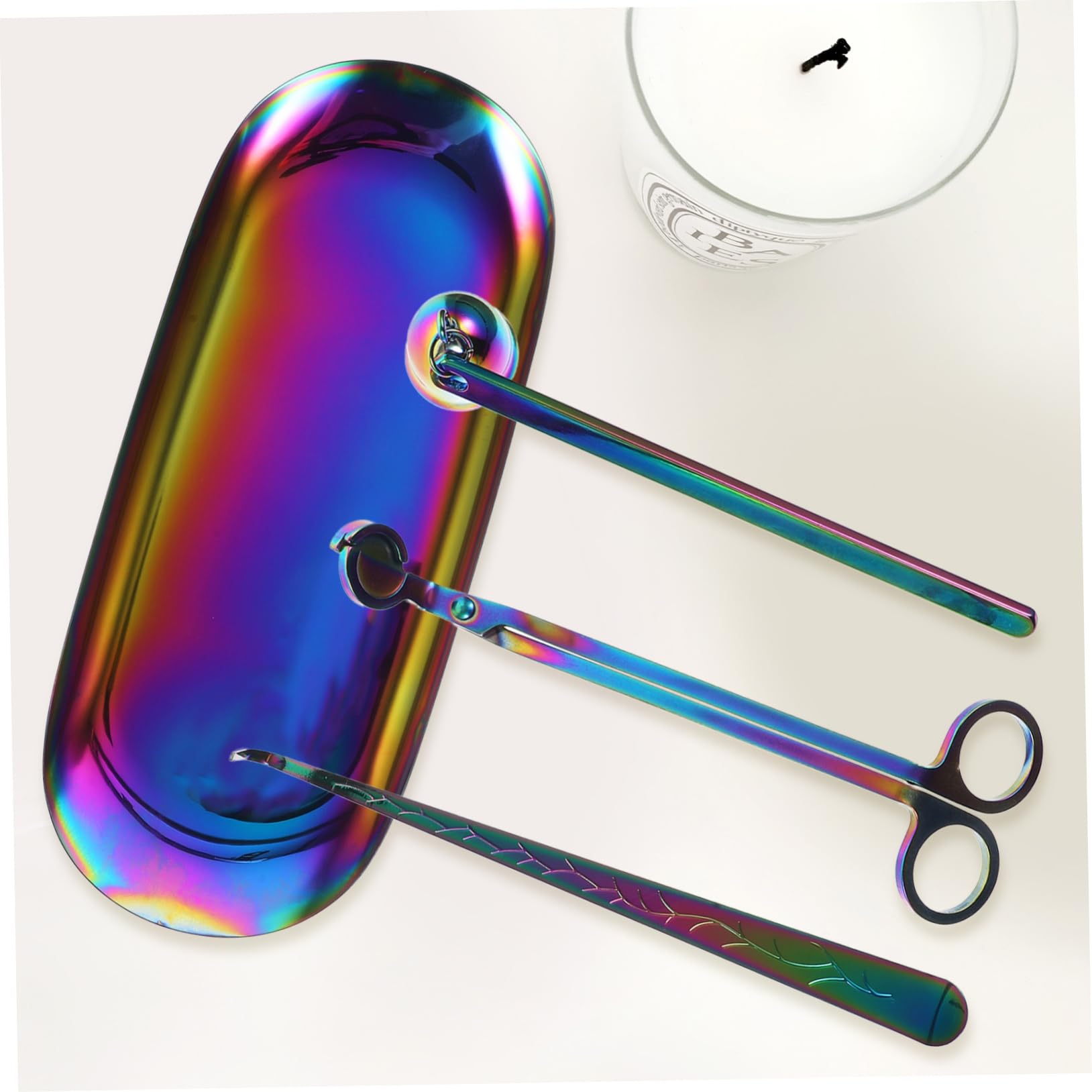 DECHOUS Elegante Set di 4 Taglia Stoppini per Candele Spegni in Metallo in Acciaio Inossidabile per Uno Spegnimento Delicato delle Candele