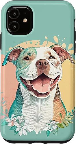 Funda para iPhone 11 Pit Bull Mom Dog Lover Colorida Artistic Pitbull Owner para mujer