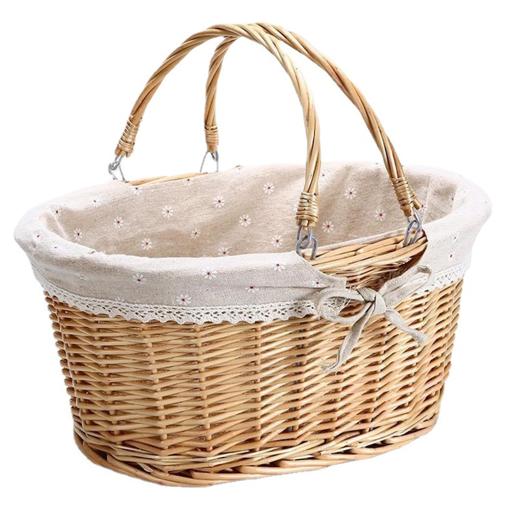 Panier en osier vide avec poignée pour composer un coffret cadeau garni chic