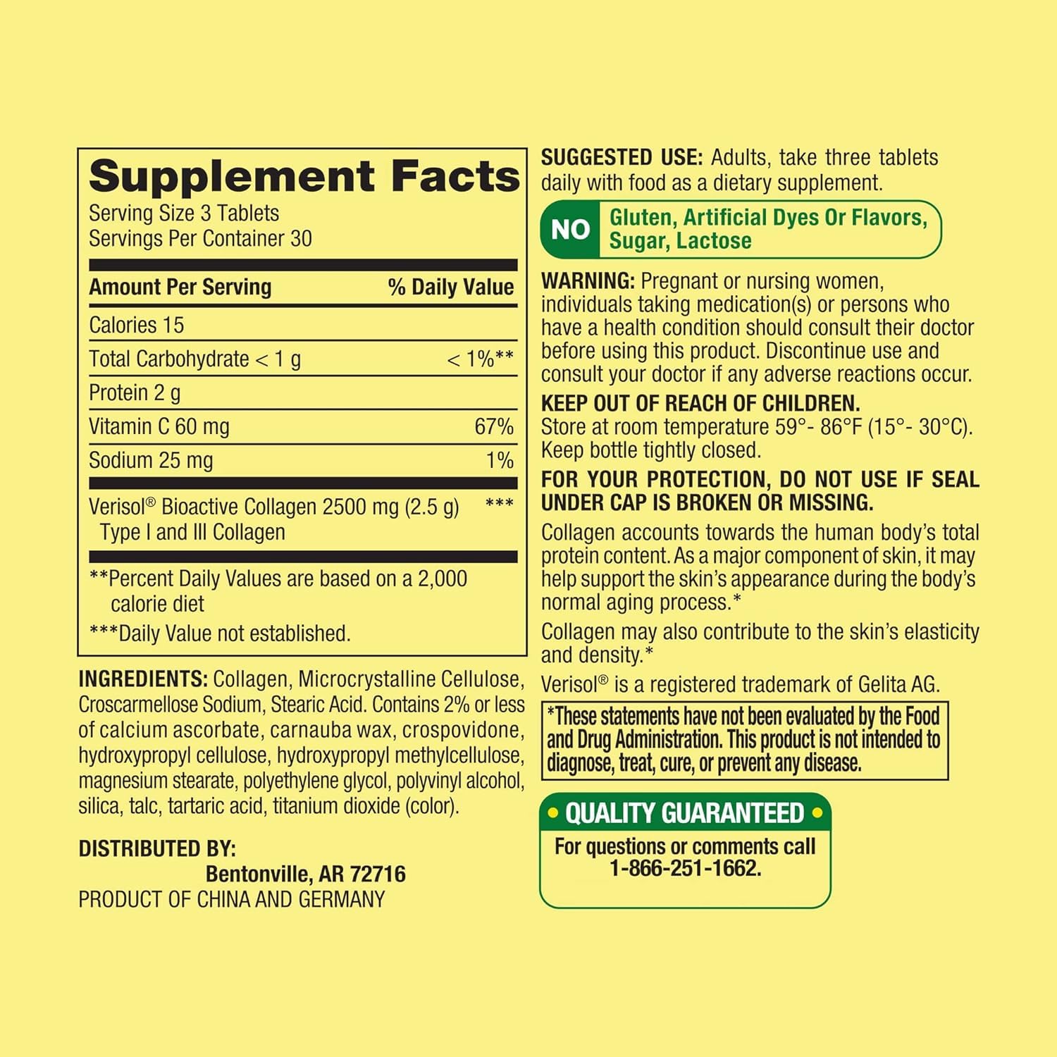 Spring Valley's Collagen + C Tablets, 2,500mg, 90 Tablets | Collagen Plus Vitamin c | Collagen + Vitamin C 60 mg | Collagen C Spring Valley Bundle with Basket Goods Store