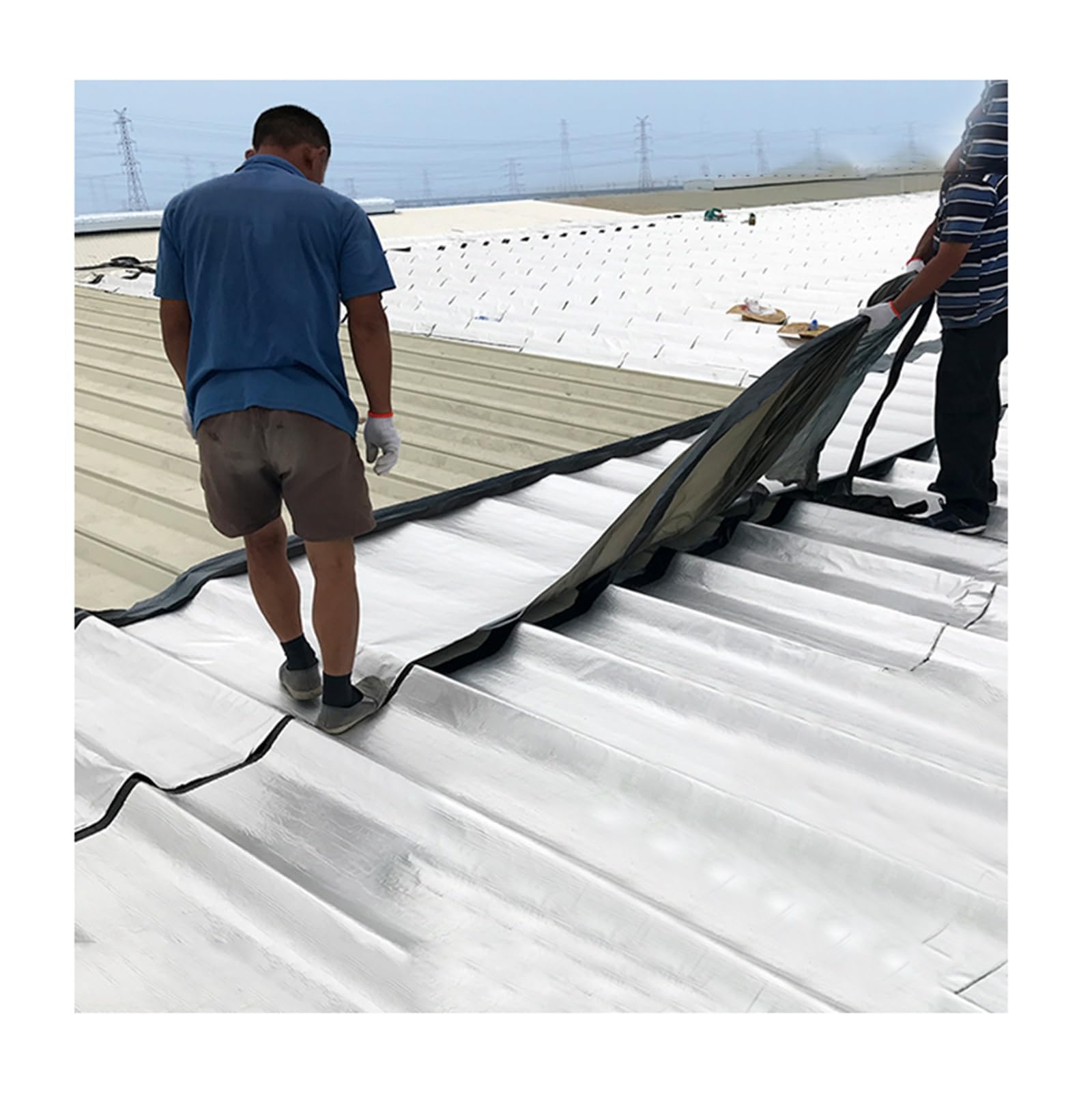 Rollo de membrana impermeable para reparación de techos de betún para fugas y grietas, capa base duradera para techos, 2 mm de grosor, 1 m x 8 m