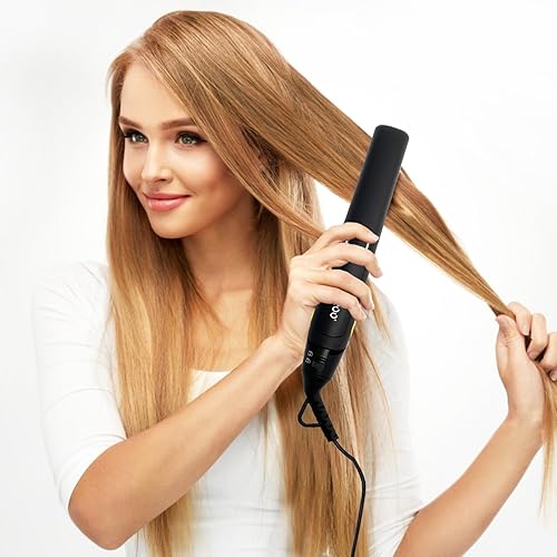 Miniatura 6 de IBROO Alisador de pelo de cerámica, 15% más largo de 1 pulgada de turmalina, plancha recta con revestimiento de queratina, plancha plana máxima de