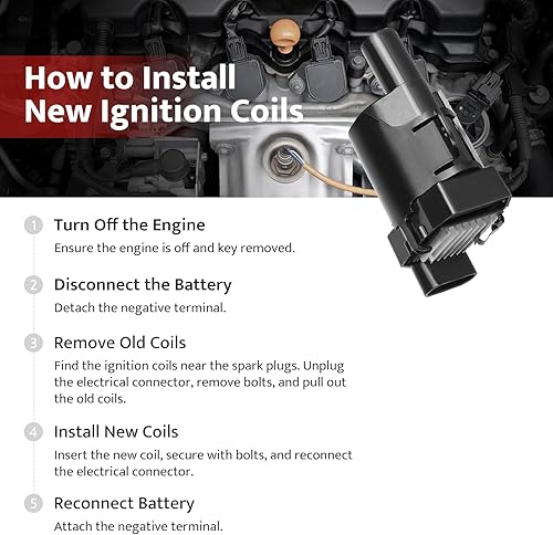 Miniatura 6 de Paquete de Bobina de Encendido Redonda Compatible con V8 4.8 5.3 6.0 Chevy Silverado 1500 2500 Tahoe Suburban Express Avalanche GMC Sierra Yukon XL