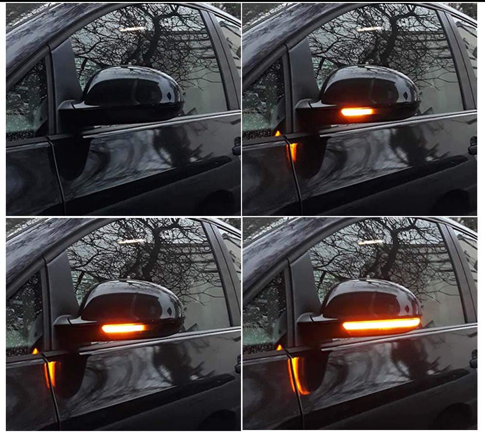 Indicateur de Miroir Dynamiques LED Clignotant pour Golf 5 6 GTI MK5 Jetta Passat B5.5 B6 Sharan,pour Skoda Superb B5 (Jaune (Noir))