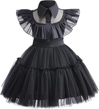 Toddler Baby Girls Black Dress Kids Black Party Costume 1T-7Years