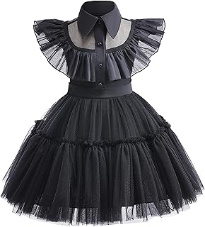PURFEEL Toddler Baby Girls Black Dress Kids Black Party Costume 3-4Years - Buy now
