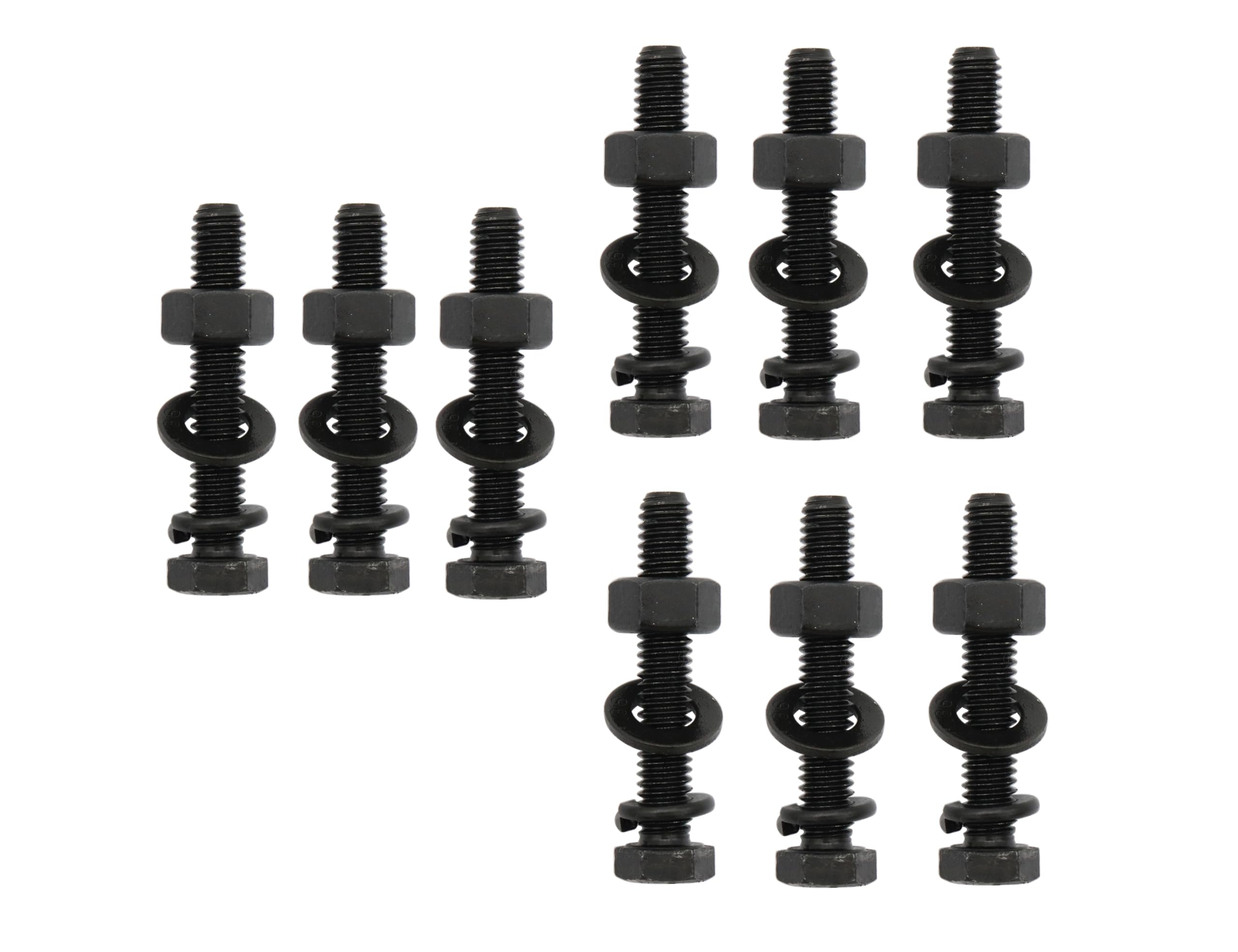 LBY 9 Sets 5/16-18×2'' Hex Head Screws Bolts(Fully Threaded), Nuts(Heavyd), Flat & Lock Washers Kit, Alloy Steel (Black)