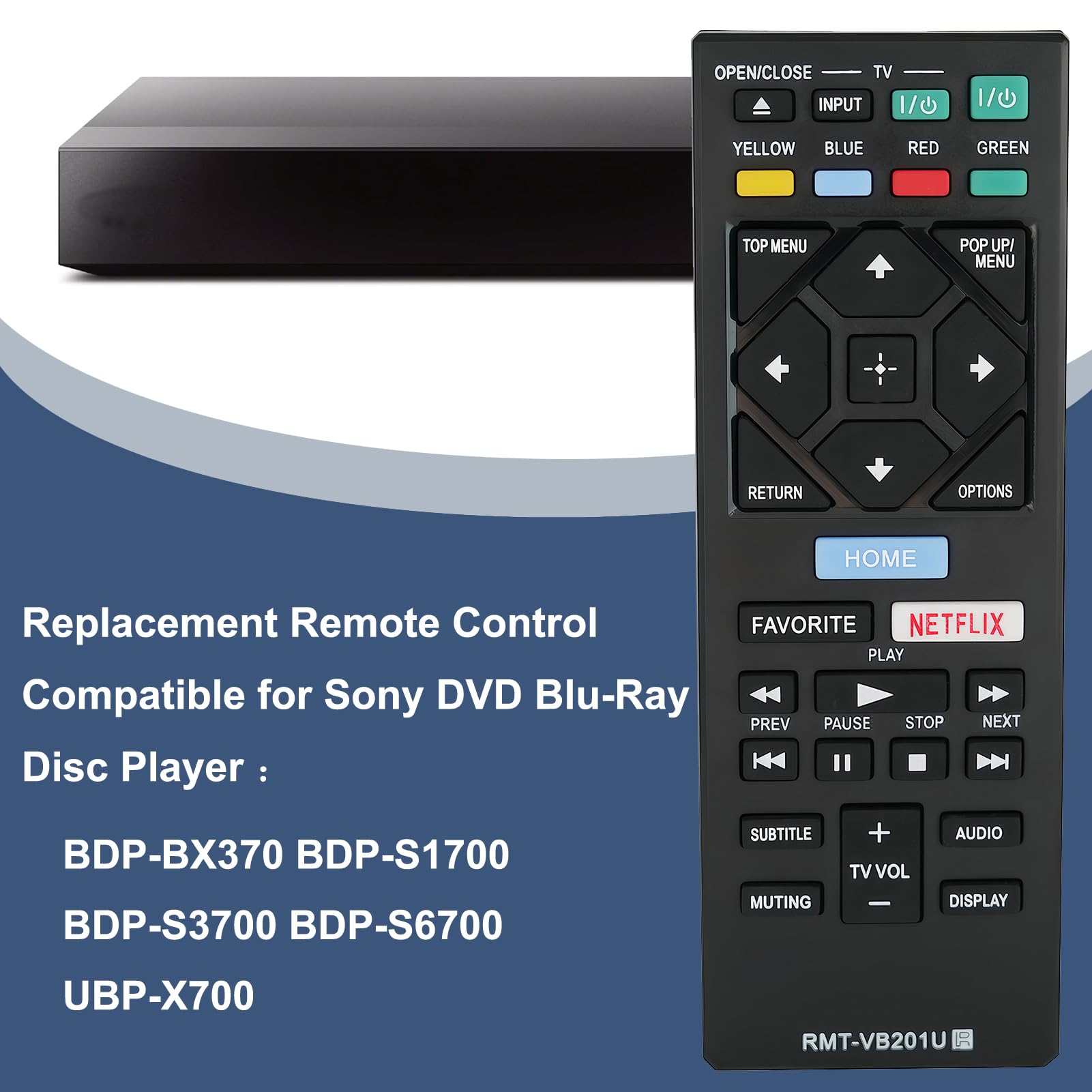 Amazon.com: New RMT-VB201U Replace Remote Control fit for Sony Blu