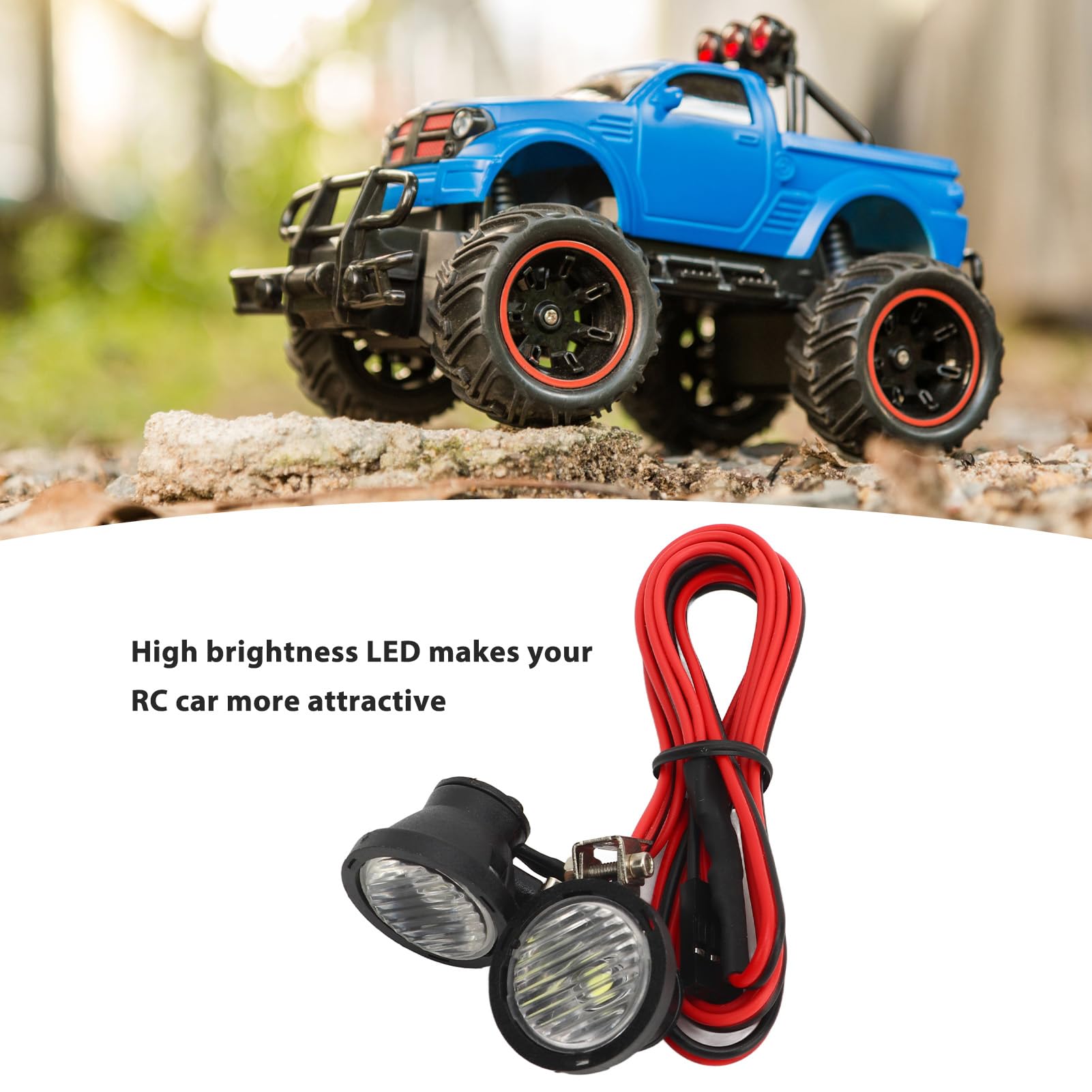 Topyond 2 RC LED Light Bar, Universal RC Car LED Light Bar for 1/10 RC Model Crawler Cars - Image 3