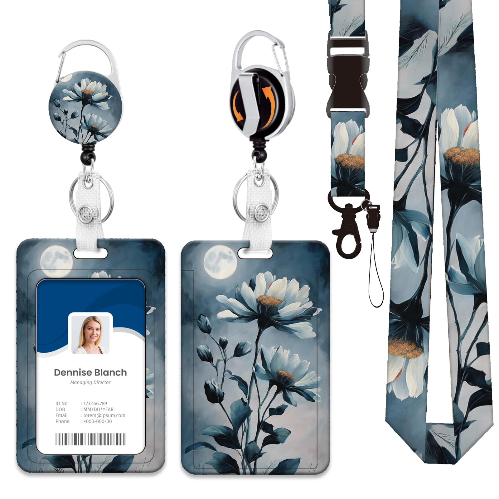 CosyCheer Heavy Duty ID Badge Holder with Lanyard, Retractable Badge Reel Clip, Lanyards for Hard Vertical ID Card Holders for Office, School,