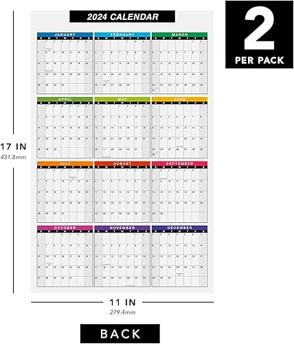 Miniatura 6 de 2021 calendario de escritorio completo, tamaño grande 11.0 x 17 pulgadas planificador de 12 meses  2 caras verticalhorizontal reversible  impreso en