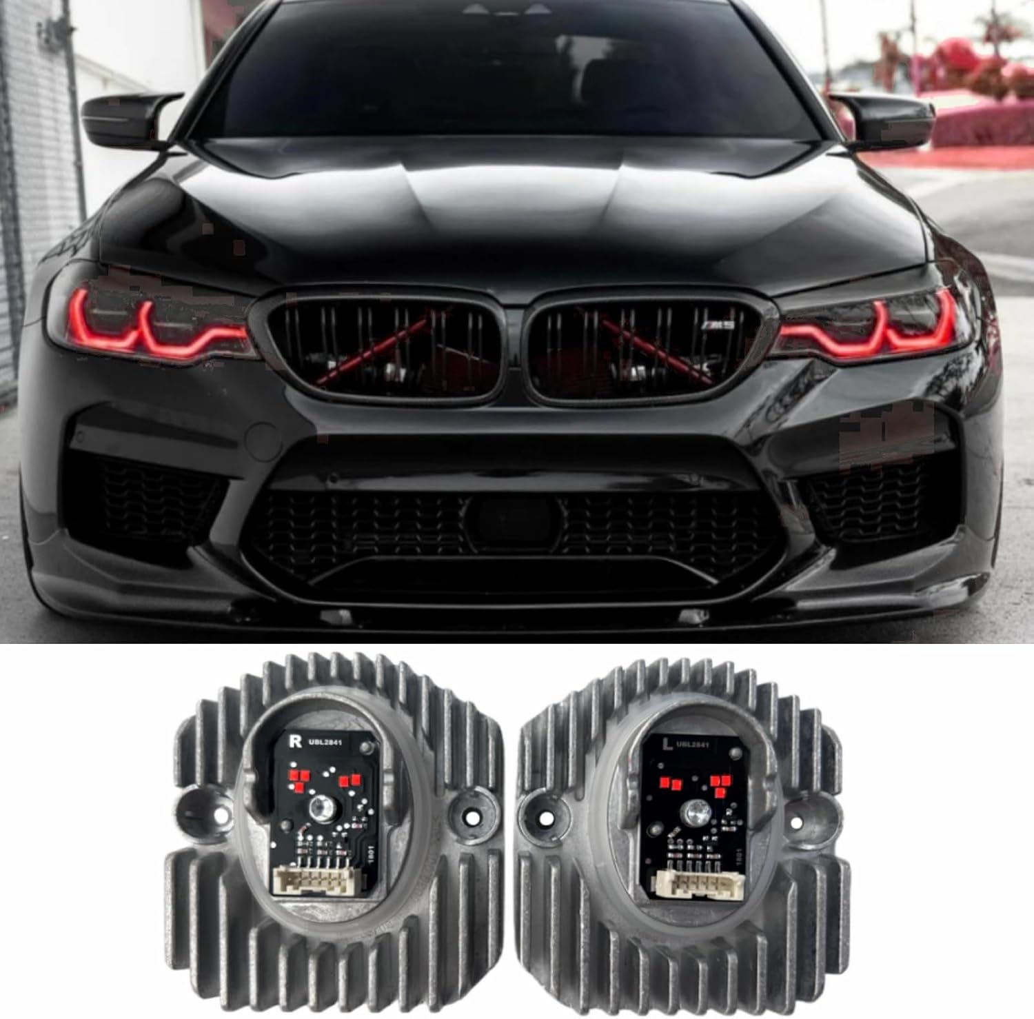 Yellow DRL Golden Eye Modules For 2017-2020 B-MW G30 530i 530iX 540i 540iX M550iX 540dX 530e 530eX Adaptive LED Headlight, Angle Eye Yellow Daytime Running Light Modules (Ice Blue)