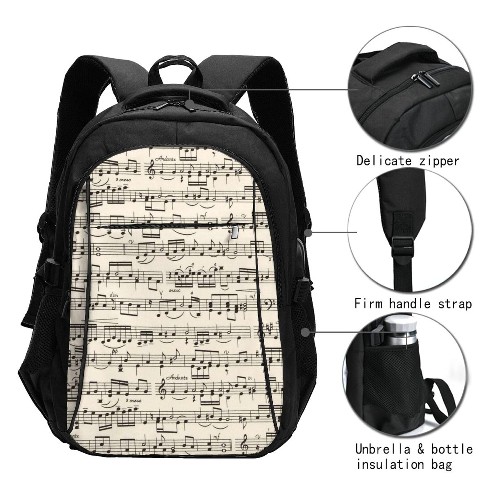 InOmak Noten, Reiserucksack, Freizeitrucksack, Schulrucksack, Laptop-Rucksack für Damen und Herren