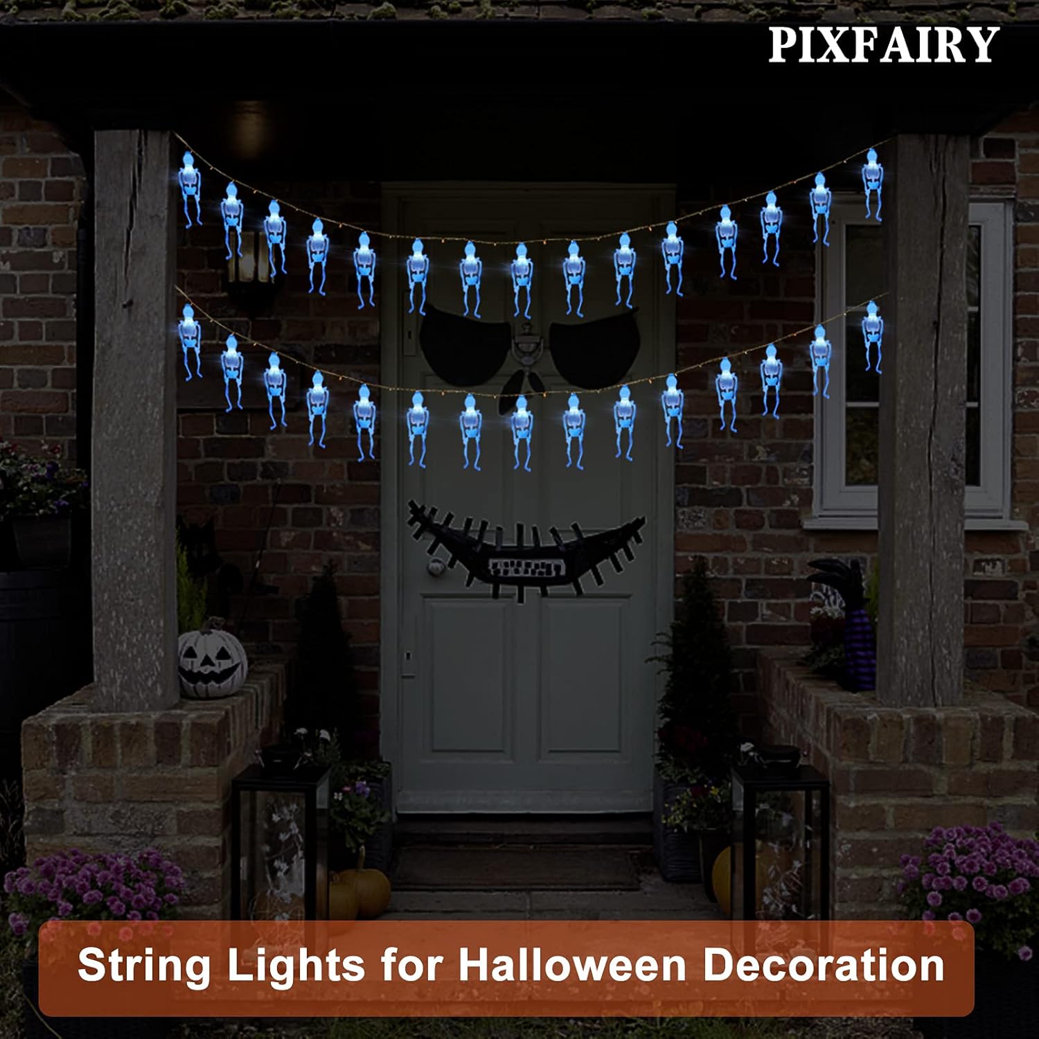 One-Day Sale: Up to 40% Off 2 Pack Halloween Decoration Skeleton Skull String Lights Battery Operated, Spooky Decoration Waterproof 15LED String Lights with 8-Lighting Modes for Indoor/Outdoor, Home, Party, Yard Decor (Blue) Crazy Clearance 2 Pack Halloween Decoration Skeleton Skull String Lights Battery Operated, Spooky Decoration Waterproof 15LED String Lights with 8-Lighting Modes for Indoor/Outdoor, Home, Party, Yard Decor (Blue)