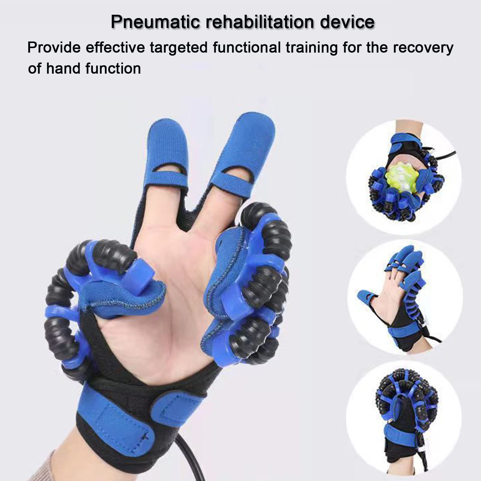 Guante de robot de rehabilitación de manos, entrenador de rehabilitación de dedos de hemiplejía Férula de mano Guantes de asistencia Equipo de entrenamiento Minimizar la espasticidad,RightHand-XXL