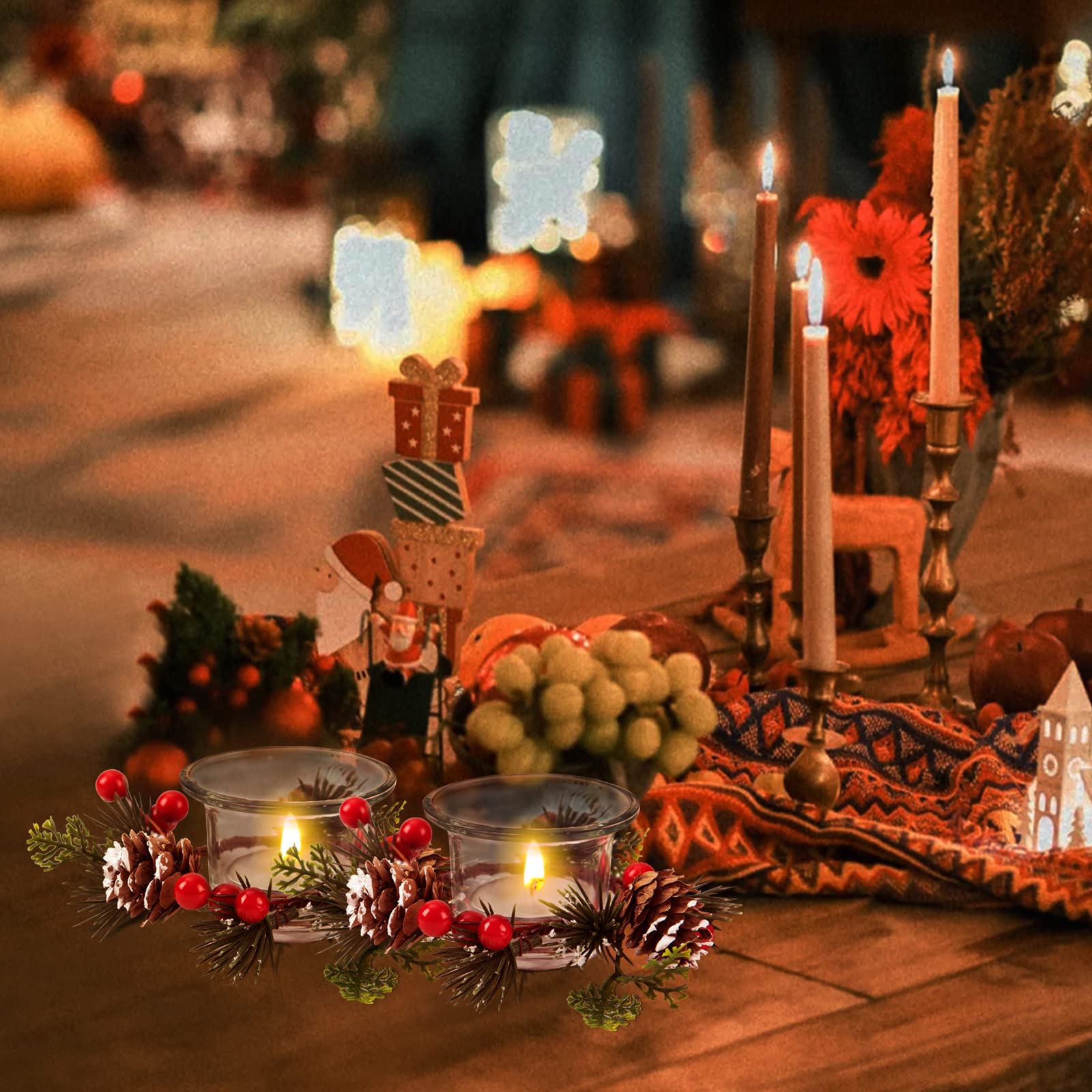 Amazon.co.jp: クリスマス用ガラスキャンドルホルダー 4個セット