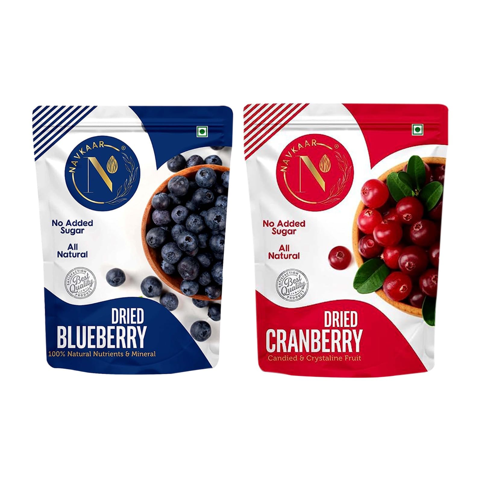 Navkaar Premium Dried Berries Combo Pack 400g of Dried Blueberries & Dried Cranberries without Sugar | Rich in Vitamins, Antioxidants, and Fiber - 200 gm Each (Super Saver Combo Pack) (B0CZ9FRCV3) Amazon Price History, Amazon Price Tracker