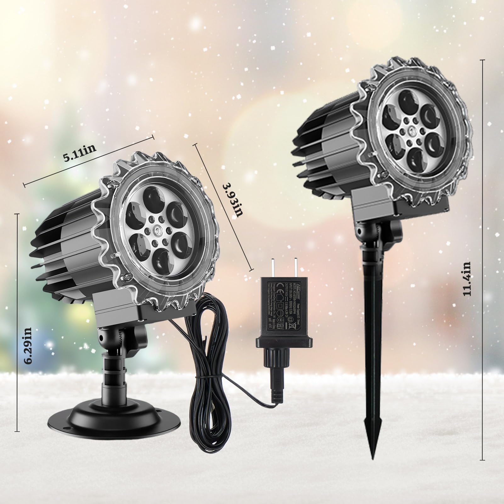 Weihnachtsprojektor Lichter Außen - 2025 Upgrade 3D Schneeflocke LED Projektor Lichter, IP65 Wasserdicht Einstellbar für Xmas Indoor Outdoor Weihnachten Party Dekoration