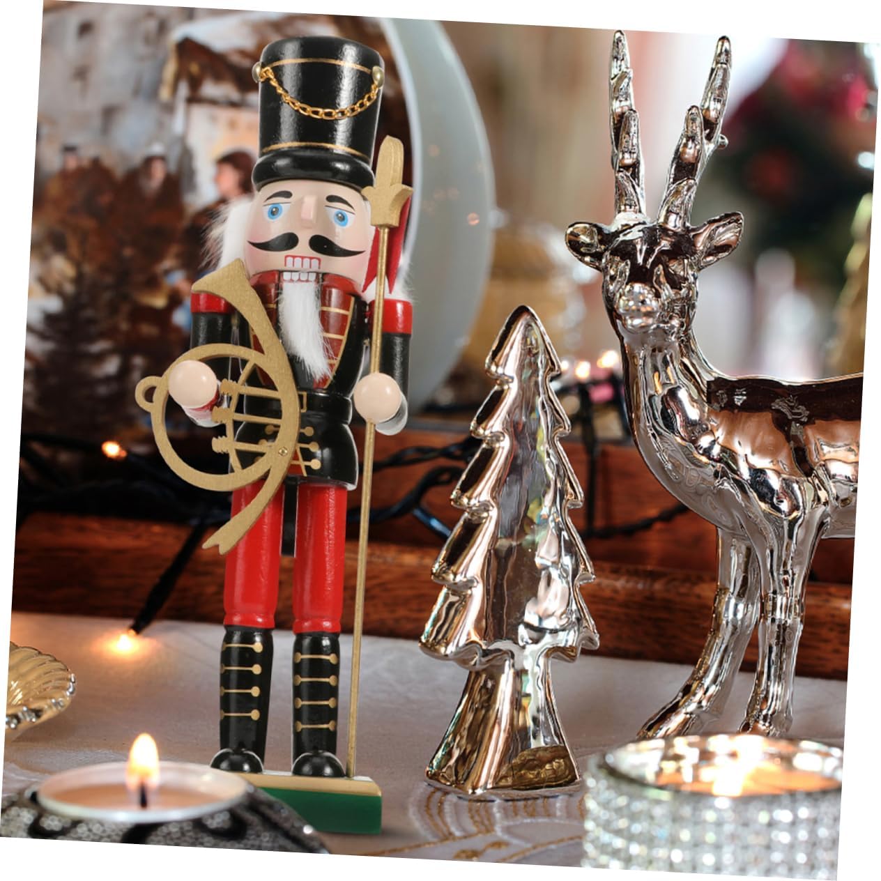 Cabilock 2pcs Wooden Nutcracker Ornament Adorable Christmas Nutcracker Crafts for Festive Home Decor Compact Design for Tables and Shelves and Colors