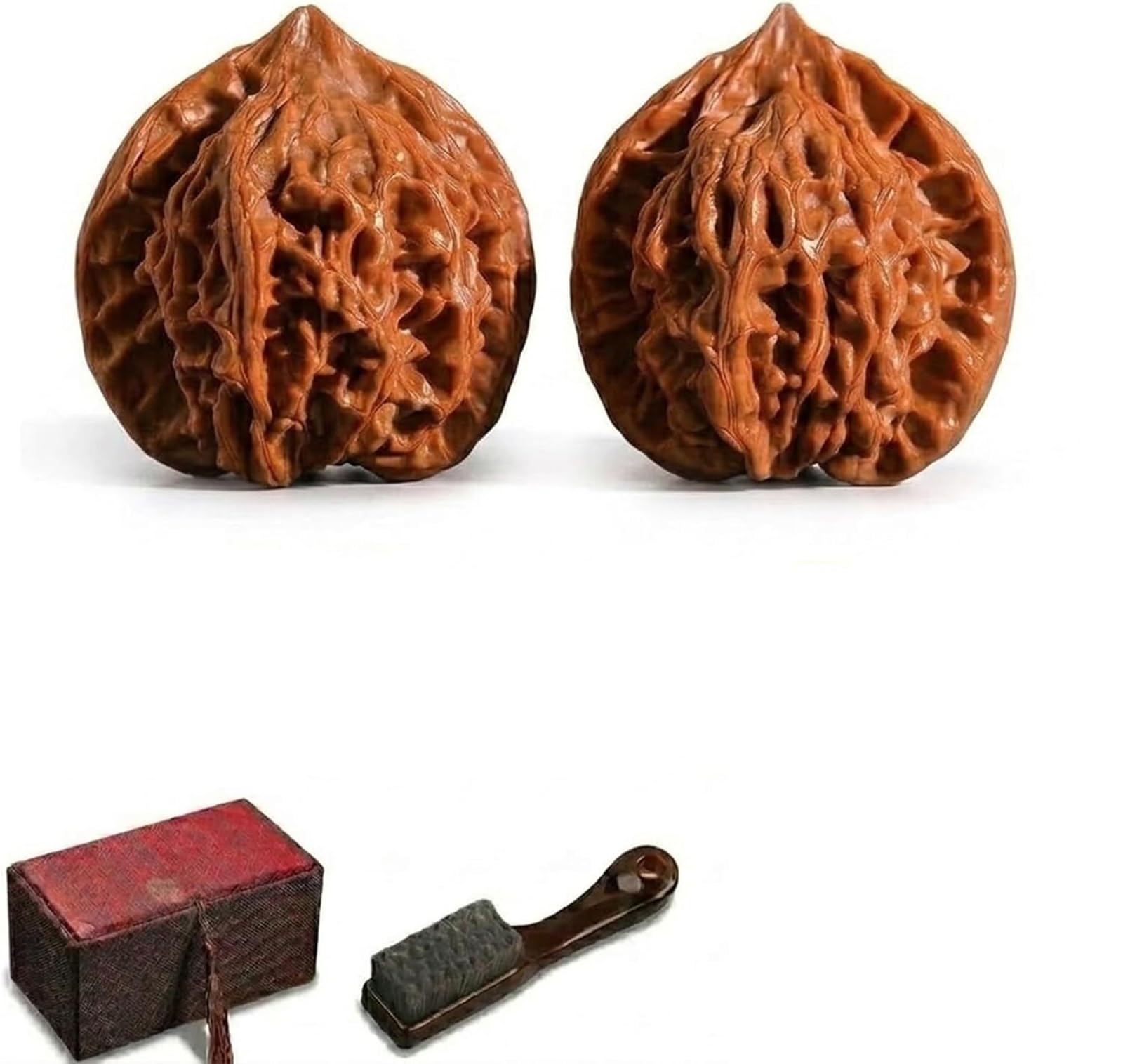 Juego de nueces de jade Wenwan naturales chinas, par auténtico 41-42 mm