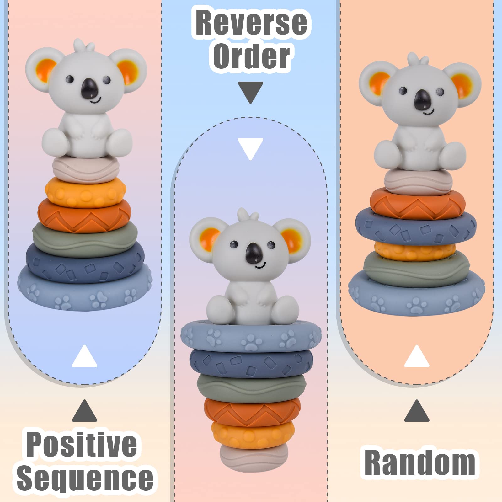Regenbogen Stapelturm Mit Löwe – Sensorik Spielzeug Für Babys 6-18 Monate, Beißring & Montessori Spiel