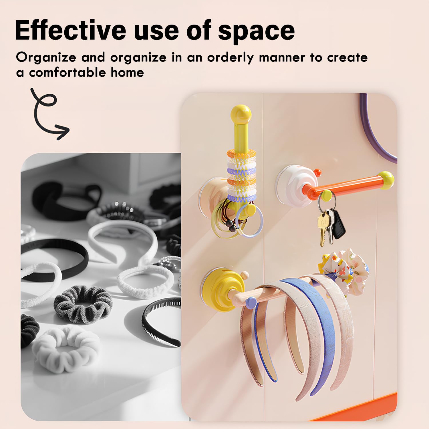 Multifunctional Utility Hooks (2Pack), No Drilling Suction Cup Hooks can Extend and Rotate, Self Adhesive Toilet Paper Holder for Bathroom and Kitchen, Wall Hook for Wall/Window/Tile