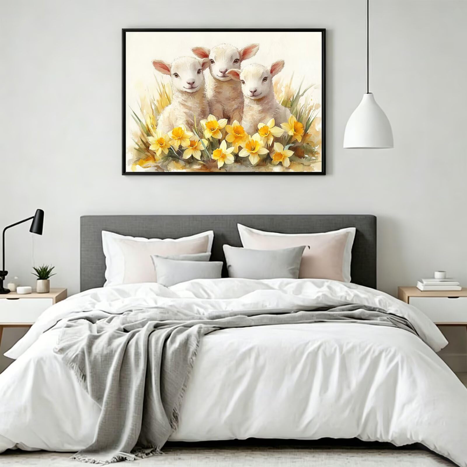 Pintar por Numeros oveja Pinturas Acrilicas animal Pintura por Numeros Adultos DIY Lienzos para Pintar, Pintura Acrilica Manualidades, Decoración para Hogar, Regalos Cumpleaños 70x90cm Sin Marco q-918