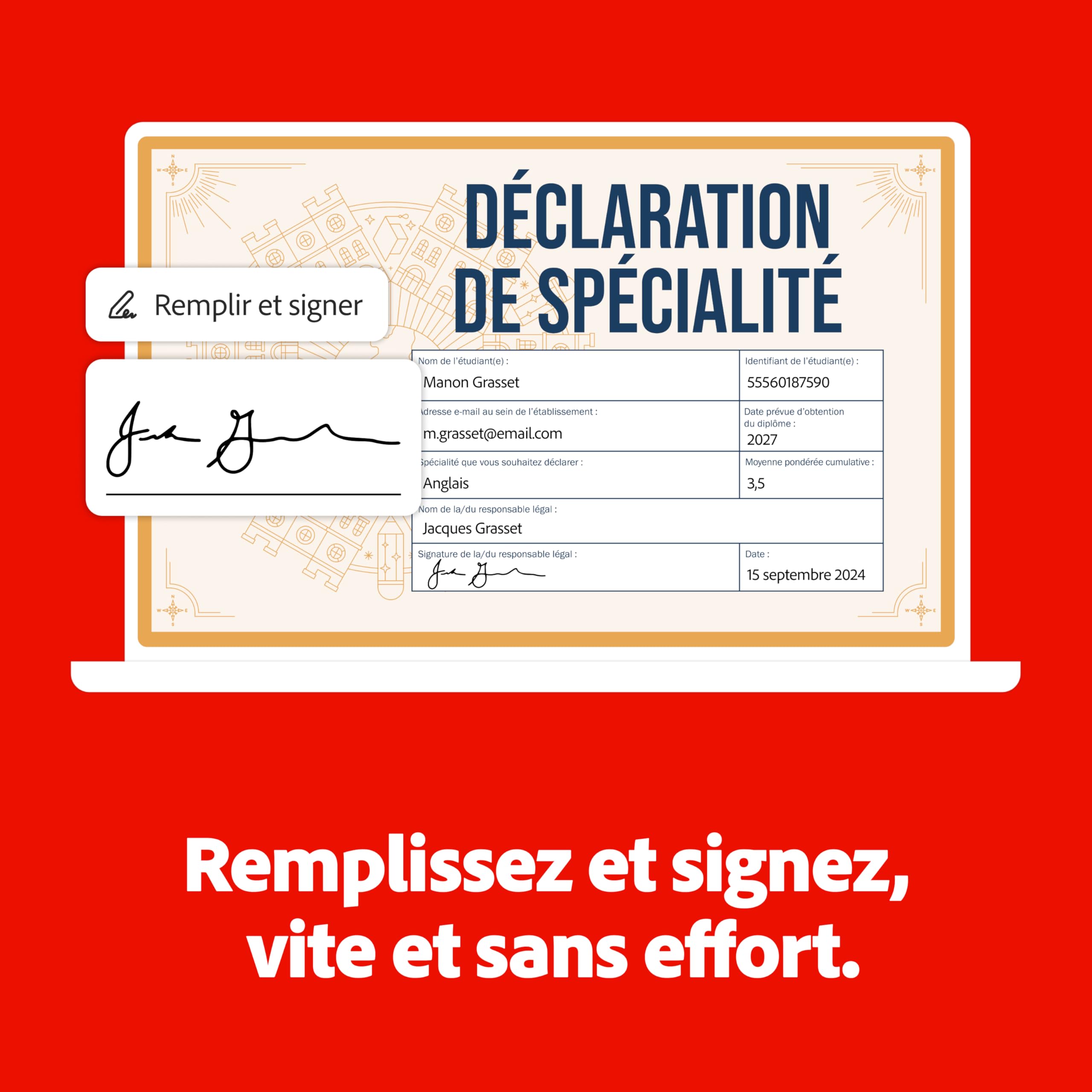 Adobe Acrobat Pro 2024 Student & Teacher | Édition, remplissage et signature de PDF | Licence 3 ans | PC/Mac | Téléchargement