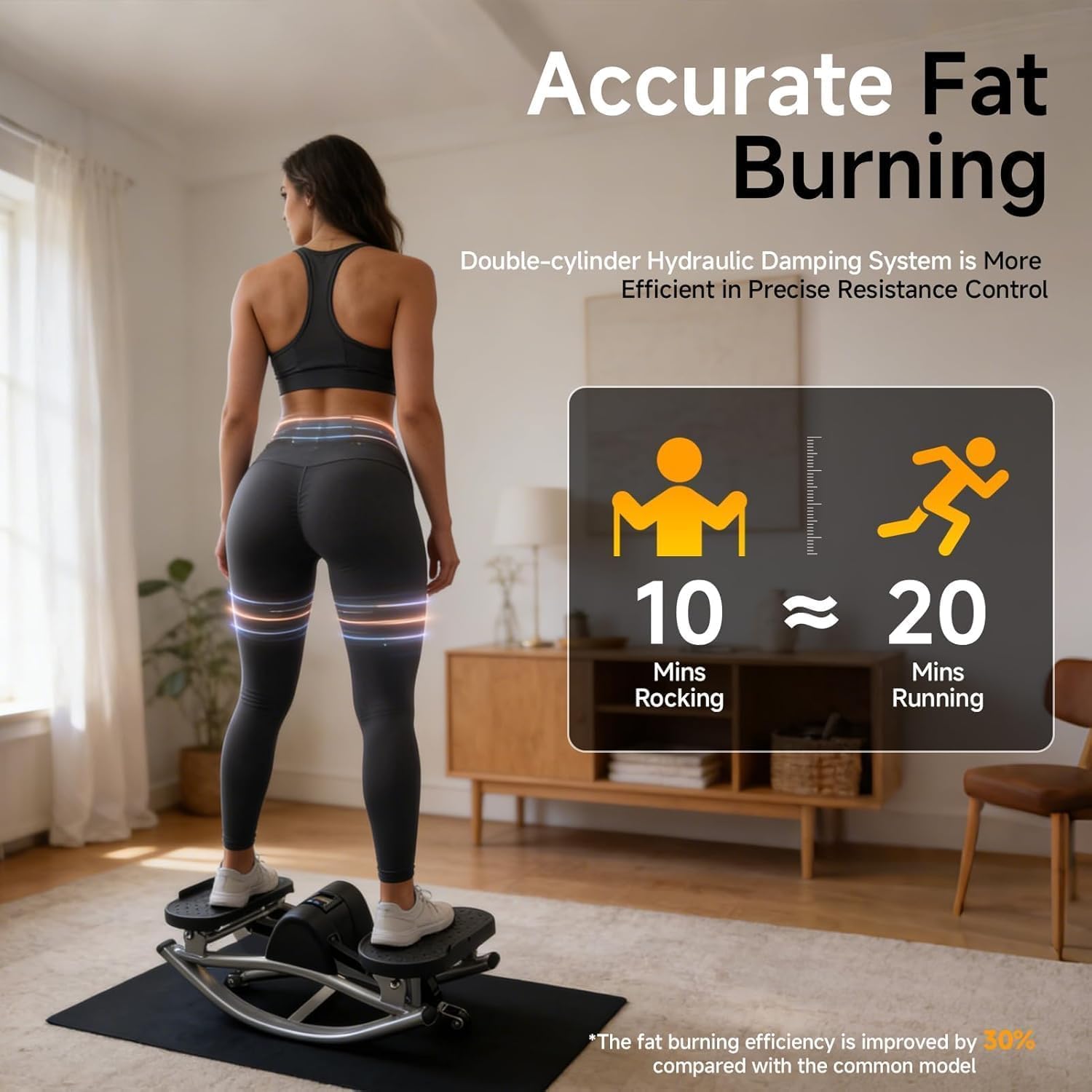 Lateral Rocking Fitness Stepper, Side-to-Side Rock Stepper mit Digitalem Monitor und Widerstandsbändern für Heimtraining