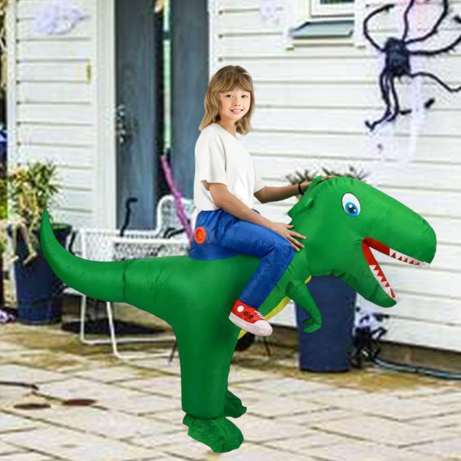 F Fityle Costume gonfiabile da dinosauro, ideale per feste in maschera, cosplay e spettacoli teatrali.