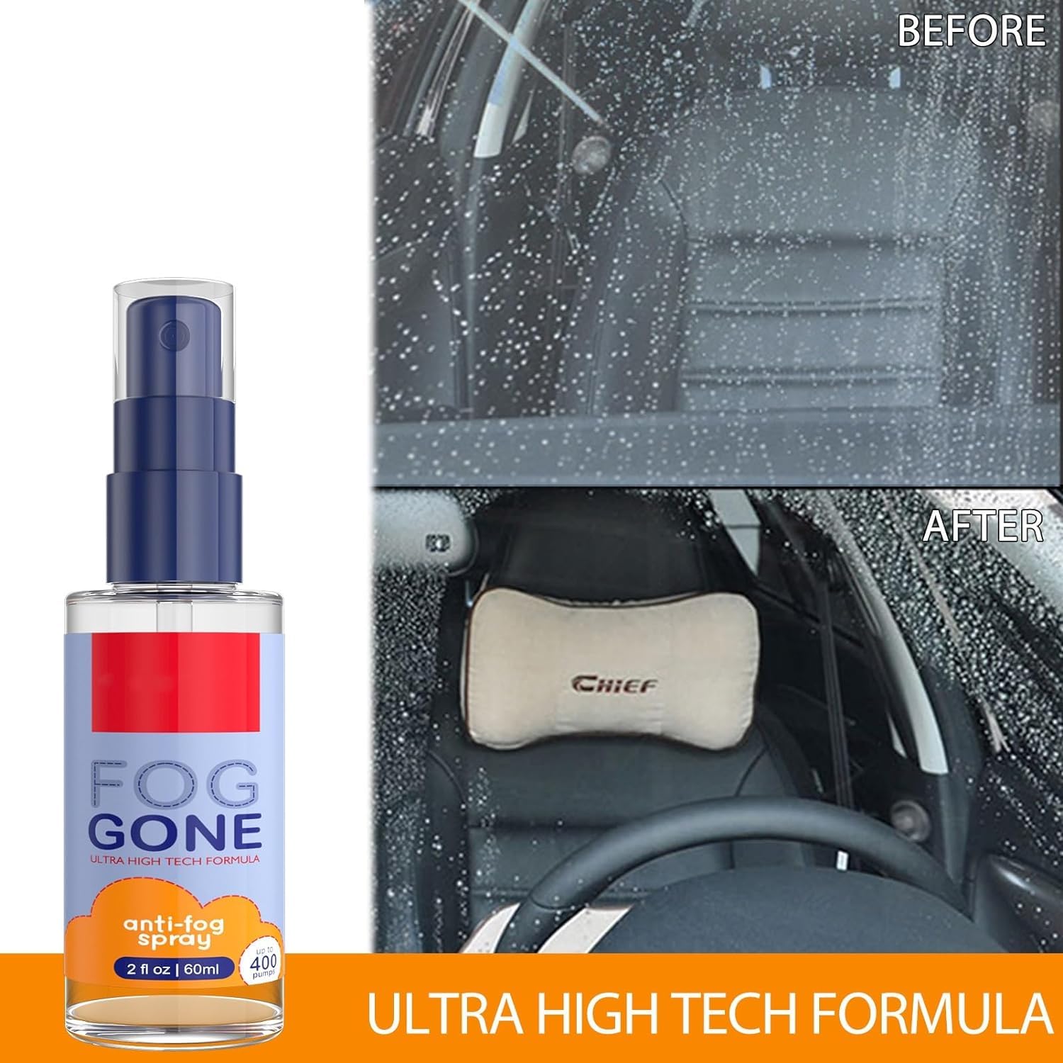Spray anti-buée et renforcement du verre, spray anti-buée pour pare-brise de voiture, spray anti-buée pour lunettes de natation (3 pièces)