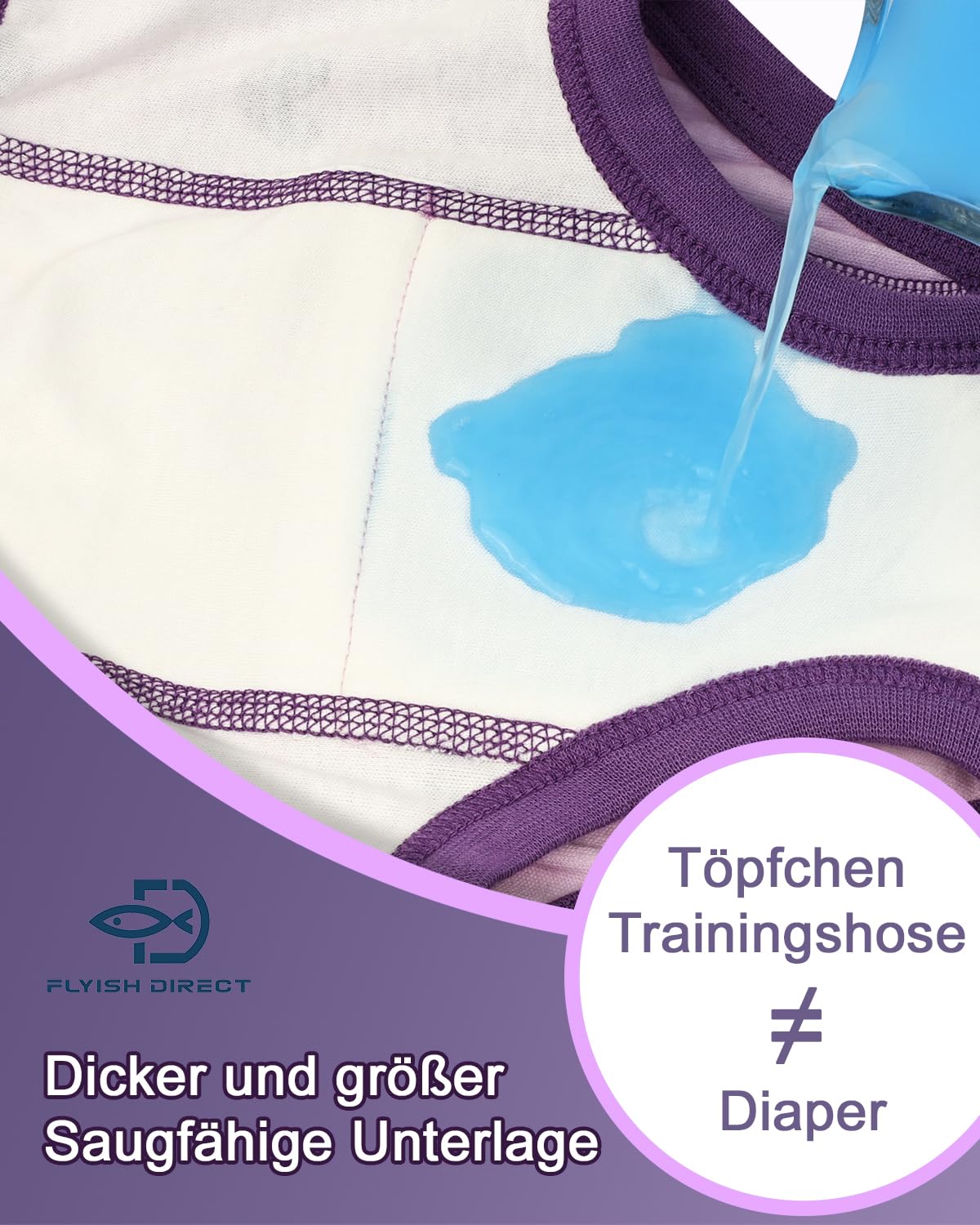 FLYISH DIRECT Töpfchen Trainingshose, Kinder Töpfchentraining Unterwäsche für Jungen und Mädchen, Bequem und Atmungsaktiv - 4