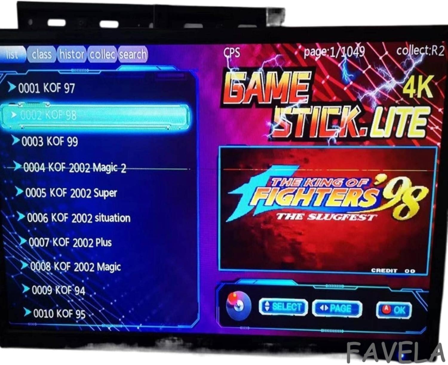 FAVELA Retro Game Stick 4K - Plug & Play TV Video Game Console with 20,000+ Classic Games, 64GB Card, 9 Emulators, Dual Wireless Controllers, HDMI Support 3