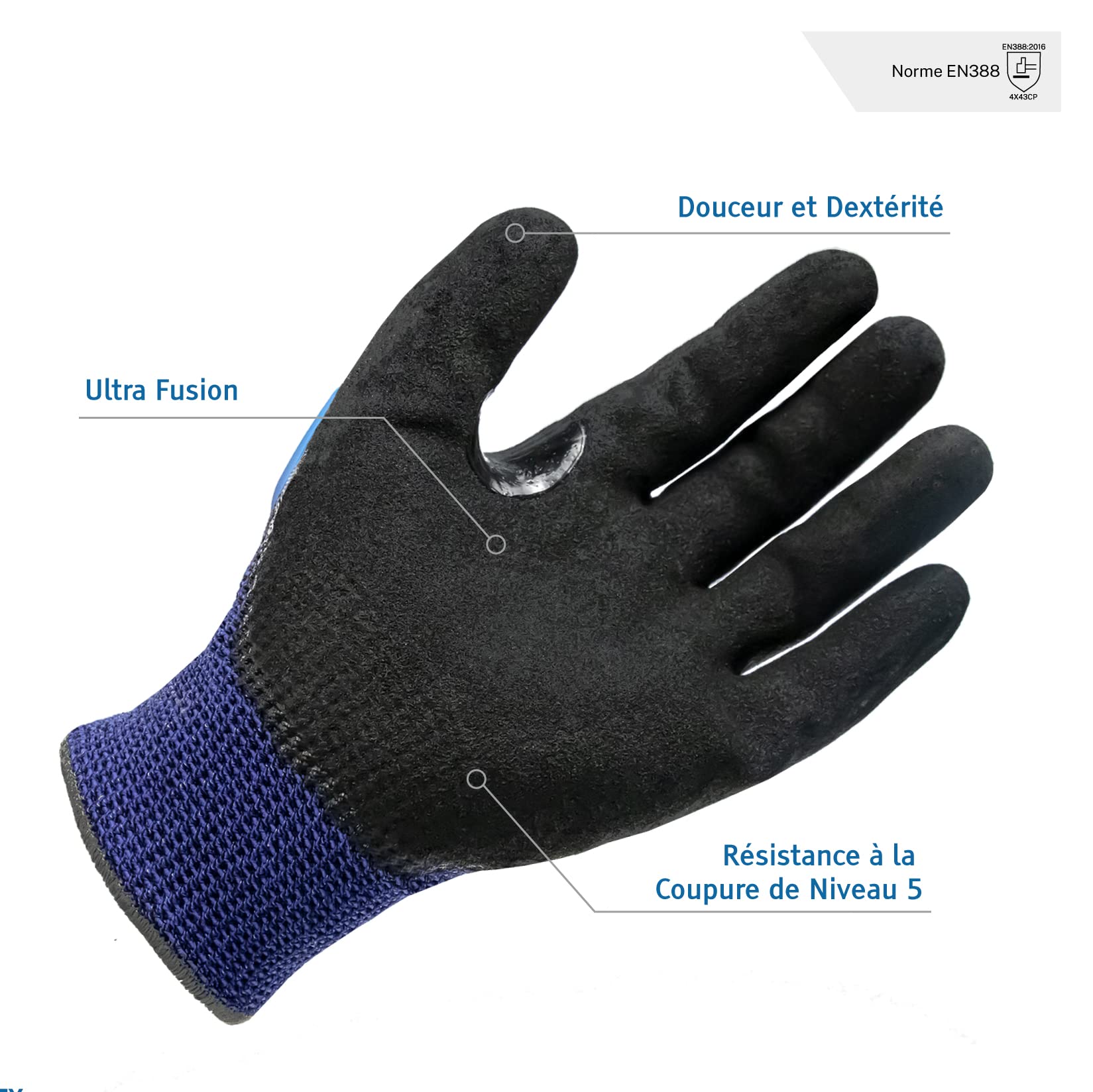ANDANDA Gants De Travail, Résistant à La Déchirure Et Perforation Gants Hiver Homme Double Couche De Cuir De Vache Gant Jardi